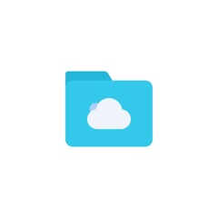 cloud folder icon flat style graphic design vector