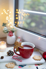 Christmas decoration on a winter day
