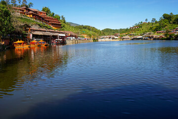 Obraz premium village on the river