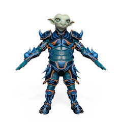 little alien warrior in a pose