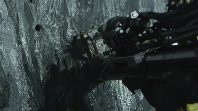 Drilling machine is working in the mine