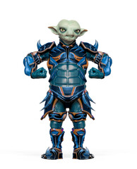 Fototapeta premium little alien warrior is angry