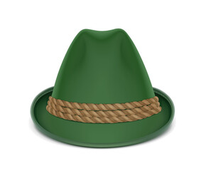 Hunter cap. Traditional Tyrolean hat, Isolated on white background. Eps10 vector illustration.