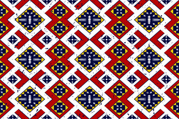 Geometric ethnic pattern design. Aztec fabric carpet mandala ornament boho chevron textile decoration wallpaper. Tribal turkey African Indian traditional embroidery vector illustrations background 