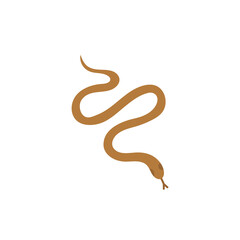 Vector illustration snake or serpent isolated on white background.