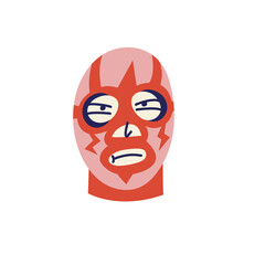 Vector illustration color mexican wrestler. Wrestler fighter in mask character.