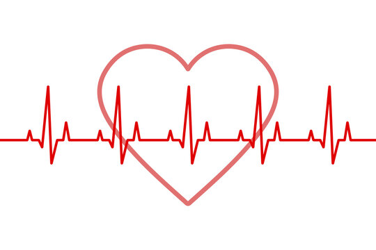 Heartbeat line with heart shape