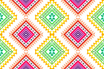 Geometric ethnic pattern design. Aztec fabric carpet mandala ornament boho chevron textile decoration wallpaper. Tribal turkey African Indian traditional embroidery vector illustrations background 