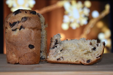 Tipical homemade panettone christmas food