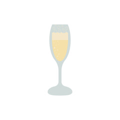 Champagne glass icon on white background