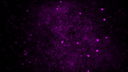 Obraz premium violet heart symbol particle background, violet love particles background 