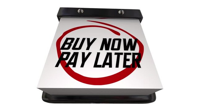 Buy Now Pay Later Calendar Interest Free Offer Sale Loan Credit 3d Animation