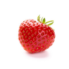 Fresh strawberries closeup on a white background. Isolated - Image
