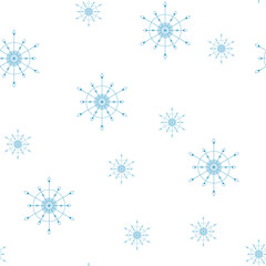 Snowflake pattern. Cute Scandinavian Winter hand drawn seamless patterns set for your decoration, vector illustration