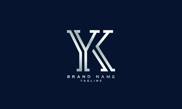 YK, KY, Abstract initial monogram letter alphabet logo design