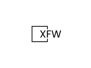 XFW letter initial logo design vector illustration