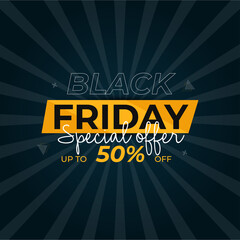 Black Friday background with Special offer discount banner