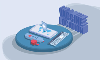 Obraz premium covid19 vaccine location