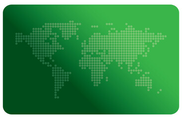 abstract light green world map on green vector background - card with gradient