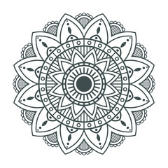 Mandala on white background for coloring book