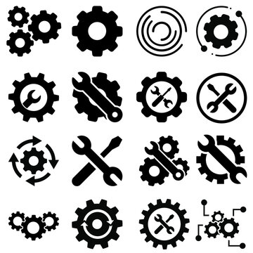 Options icon vector set. settings illustration sign collection. installation symbol. repair logo.