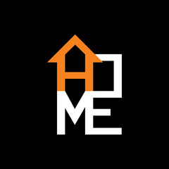 Home letter simple logo design concept
