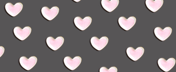 Appreciation theme with heart dishes - flat lay