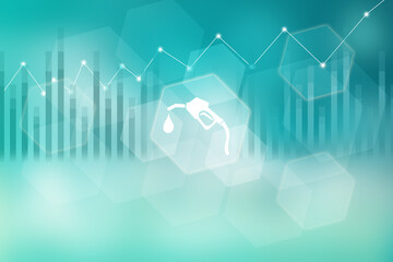 2d illustration gas petrol station hose concept
