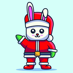 cute animals celebrating christmas wearing santa claus uniform