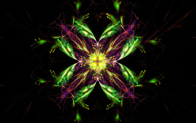 digital illustration abstract image generated from fractal fantastic flower with petals