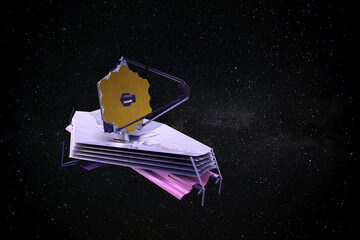 James Webb Space Telescope in Space. This image elements furnished by NASA