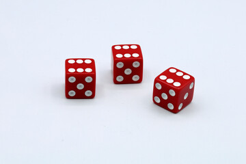 red dice for games with white background
