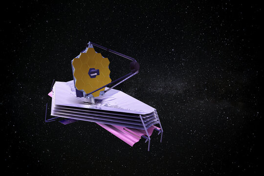 James Webb Space Telescope in Space. This image elements furnished by NASA