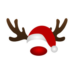 Merry Christmas Holidays Reindeer Mask on White 