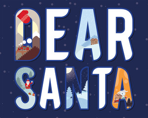 christmas dear santa lettering