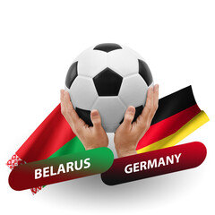 Soccer football competition match, national teams belarus vs germany