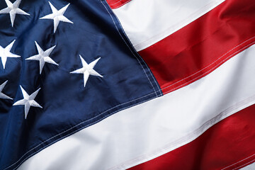 National flag of America as background, top view