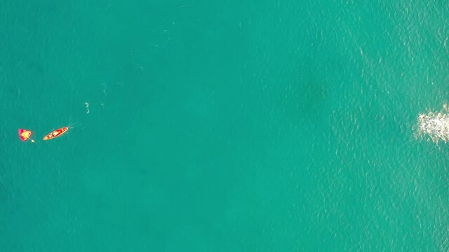 Ironman Triathlon Swimmers in Open Water - RtoL