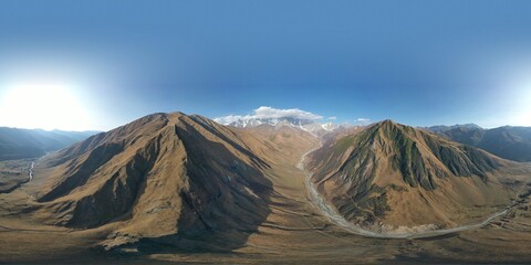Naklejka premium 360 panorama of Mount Shkhara, Georgia