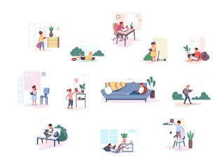 Kids lover book. Kid read books, child reading school literature, study person home library, happy boys and girls smart readers, garish flat vector