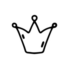 Vector linear illustration of a crown. Cute illustration for wedding, Valentine's day