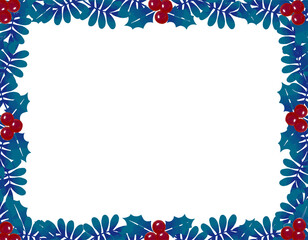 Christmas frame illustration with leaves