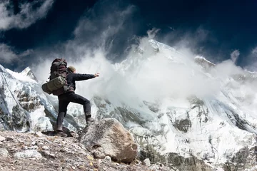 Papier Peint photo autocollant Cho Oyu Mont Cho Oyu, montagnes de l& 39 himalaya au Népal