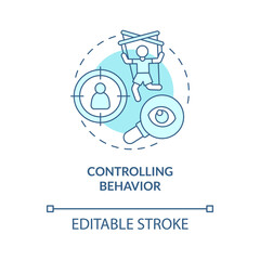 Constant controlling concept icon. Physical and emotional abuse. Relationship trust lack. Jealous partner abstract idea thin line illustration. Vector isolated outline color drawing. Editable stroke
