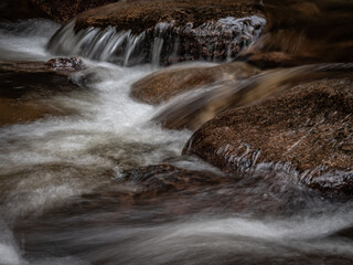 Waterfall on river Ilse in forest Harz, Germany