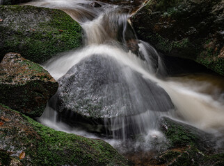 Waterfall on river Ilse in forest Harz, Germany