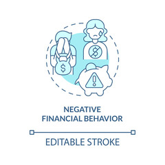Financial abuse concept icon. Economic manipulations. Leave partner with no money. Financial dependence abstract idea thin line illustration. Vector isolated outline color drawing. Editable stroke