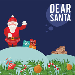 christmas scene with santa