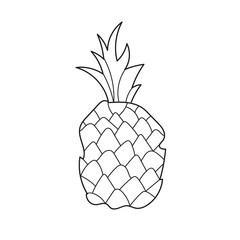 Simple coloring page. The pineapple to be colored. Coloring book to educate kids. Learn colors. Visual educational game. Simple level of difficulty.