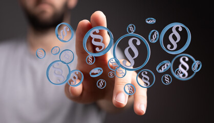 Hand hält Paragraphen Symbol